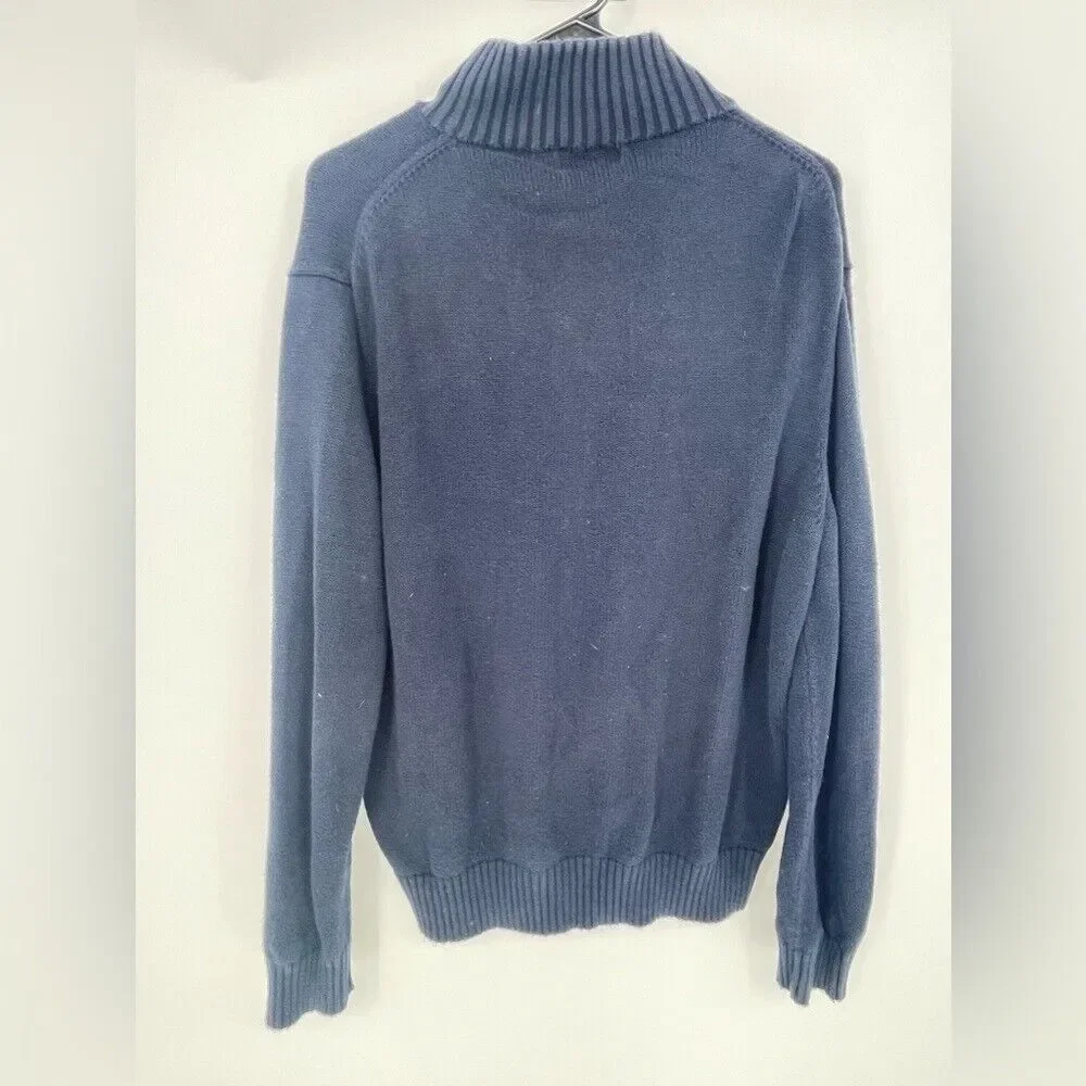 Men's Ralph, Lauren polo, pullover, quarter zip blue sweater,‎ size large